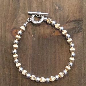 Sterling silver 14kt gold fill beaded bracelet